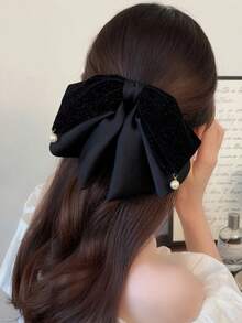 Elegant Double-Sided Bow Bubble Hair Clip, Fluffy Net Design To Add Volume, Princess Fugitive Hairstyle, Polyester(Polyester)&Acrylic Hair Clip, New Seasonal Design Claw Clips Hair Claws Hair Barrettes, School Stuff, College, Bows, Cute, Hair Accessories