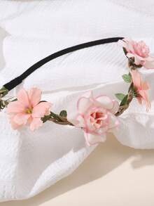 1pc Bohemian Artificial Flower Headband, Cute Floral Wreath Decor For Valentine's Day, Girls Party, Wedding Accessories - Multicolor - View 15