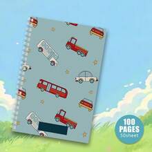 60 Pages Creative Bus Car Themed Spiral Notebook, Cartoon Pattern Student Memo Pad, Office Worker Commute Diary, Car Enthusiast Collectible Gift - Multicolor - View 6