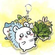 一套/4件 日系可爱动漫周边 日系可爱柚子叶钥匙扣 高美卡通小八幸运吊坠 包包挂件，卡通学生情侣吊坠，学校礼物，送给粉丝、家人和朋友的完美小礼物，情人节礼物，新年礼物，复活节礼物