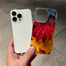 Hojas de otoño rojas con gotas de agua hermosas.Funda de teléfono magnética Funda para teléfono con escena de naturaleza encantada. El regalo perfecto para cualquier ocasión. Compatible con fund - Succión magnética transparente - Ver 6