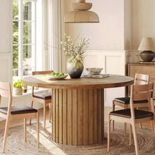 Tribesigns Solid Wood Round Dining Table For 4, 47" Farmhouse Fluted Dining Room Table, Wood Circle Kitchen Table Small Dinner Table For Dining Room, Kitchen, Natural Wood - Natural Wood - View 10