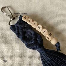1pc Customized Braided Tassel Name Keychain, Personalized Boho Bag Charm, Wedding Gift, Bridesmaid Gift, Valentine's Day Gift