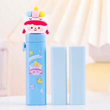 1 Set ausziehbarer Radiergummis (1 Radiergummi + 1 Nachfüllung), tragbarer austauschbarer Cartoon-Radiergummi zum Reinigen von Bleistiften, Büromaterial, Schulmaterial, unverzichtbar für Schüler zum Schulstart