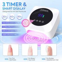 DianaBeauty 57 LED Nail Lamp With 3 Timer Settings, Smart Sensor And Power Bank Function - Rechargeable UV/LED Gel Nail Polish Curing Light - White - View 3