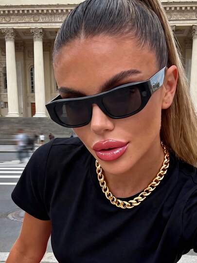 1 Pair Unisex Retro Rectangular Sunglasses, Suitable For Family Outings, Travel, Holiday Outfits, Sports Style, Driving, Beach, Music Festivals, Outdoor Wear, Summer Accessories, Vacation, Golf, Hiking, Elegant Attire, Street Style Accessories, Sports, Parties, Outdoor Activities, Fishing, Holidays