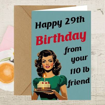 Women Funny Birthday Card (16cm X 11cm) - Birthday Gift For Her Best Friend - Unique Gift For 29th, 30th, 40th, 50th, 60th, 70th Birthday Cards, Suitable For Her, Female, Bestie And Friendship