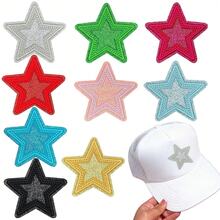 WENSIDUO 3pcs Glitter Star Embroidered Iron-On Patches Vibrant Star Sequin Cartoon Embroidery Patch - Iron-On, Sew-On, DIY Handmade Badge For Jacket, Polo, T-Shirt, And More - Perfect For Fashion Enthusiasts And Crafty Minds, Easy Sewing Applique For DIY Decoration On Jackets, Jeans, Backpacks, Caps, And Arts & Crafts - Reusable, Washable, For Long-Lasting Adornment - Multicolor - View 10
