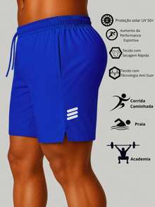 Men's Bermuda Shorts For Gym, Running, Beach, Pool, Sports Shorts, Summer, Loose Fit, Drawstring, Pocket, For Going Out, Night Out, Weekend, Casual, Holiday, Sports, Cycling, Daily Wear, Birthday, Formal And Evening, Halloween, Christmas, Valentine's Day, Pride Month, Father's Day, Carnival, Spring Picnic, New Year's, Spring Festival - 藍白色 - 查看 2