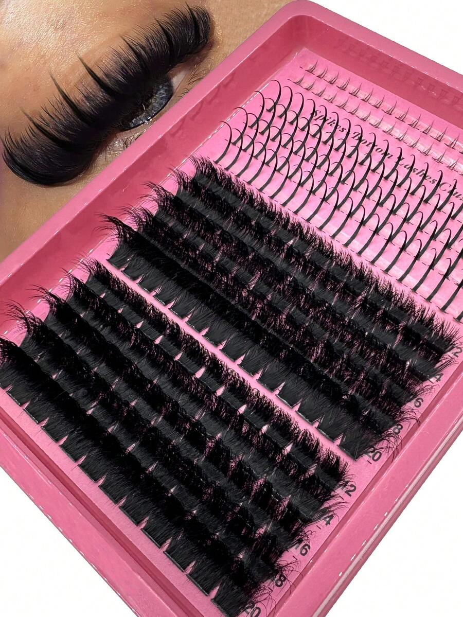 16Rows Lash Clusters Kit 60D/80D/100D/120D/160D Wispy Eyelashes Clusters 12-20mm Base Lashes Clusters With 6mm Bottom Lashes&13-19mm Spiky Lashes D/DD Curl Individual Lashes DIY Lash Extension Kit,Reusable Makeup Accessories Lash Clusters,Individual Eyelashes,Natural & Soft, Suitable For Fairy/Manga Styles Fluffy Fake Lashes