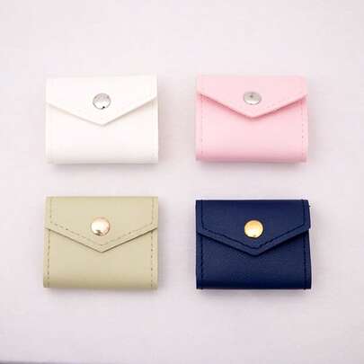 2pcs Classic Charm Silver-Tone Faux Leather Jewelry Storage Pouch, Mini Portable Design For Jewelry Packaging Bag, Portable Small Gift Bag, Multi-Functional Jewelry Roll Organizer For Travel, Earrings, Rings, Pendants, Necklaces, Bracelets, Makeup Room Decor