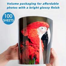 A4 高光泽薄型喷墨纸，8.3 x 11.7 英寸，100 张装，兼容使用染料墨水的喷墨打印机，115gsm