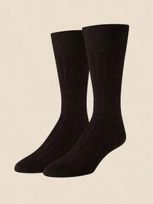 6 Pairs Men's Formal Dress Socks, Fashion Striped & Solid Design, Soft & Comfortable, Suitable For Formal Wear - Multicolor - View 3