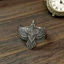 1 Stück modischer, rostfreier, wasserfester, verblassungsresistenter, hypoallergener Vintage Adler Punk Rock Stil Ring, geeignet für den täglichen Gebrauch, Lässig, Urlaub, Party, Geschenk für Männer - Eagle Herrenring - Übersicht 7