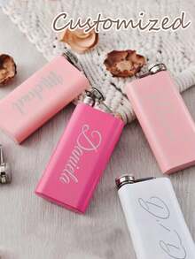 1pc 6oz Personalized Engraved Wedding Flask, Groom's Custom Flask, Portable Mini Liquor Bottle, 6oz Stainless Steel Hip Flask, Personalized Barware Gift, Portable Mini White/Black/Light Pink, Bridesmaid's Custom Flask, Groomsman Gift, Best Man Flask, Wedding Party Favor, Beer Festival Gift, Holiday Gift, Bridal Party Gift, Party Travel Birthday Gift, Wedding Party Whiskey Flask - Multicolor - View 6