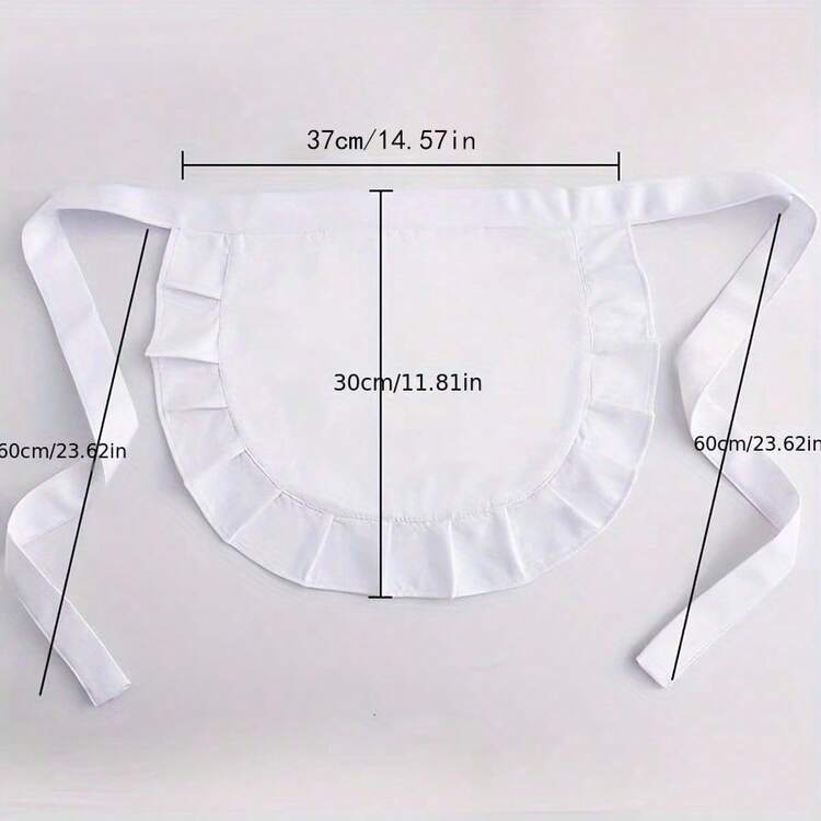 女仆围裙，女仆半身围裙，服务员/侍应生制服，女仆围裙，可爱公主风围裙，日常围兜，中式厨师围裙 - 彩色 - 查看 4