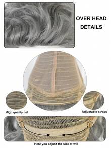 灰色短卷发蜂窝头假发，带刘海，18世纪殖民时期女士角色扮演假发，派对服装假发，蓬松波浪盘发假发，殖民时期公主假发，18世纪女王假发，蓬松耐高温合成纤维假发，蓬松灰色大卷发假发 - 淺灰色 - 查看 9