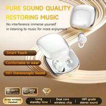NEW SENYANG Nuovi auricolari senza fili true senza fili in-ear di Shenyang, auricolari per il sonno, auricolari per videochiamata di coppia, mini auricolari, auricolari Bluetooth TWS confortevoli HIFI con bassi Dolby stereo HD per chiamate, regalo di San Valentino per Android/iOS - H08 - Visualizzare 8