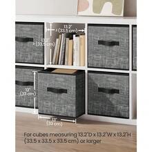 Storage Cubes, 13-Inch Non-Woven Fabric Bins With Double Handles, Set Of 6, Closet Organizers For Shelves, Foldable, For Clothes, Classic Black UROB033B01,13inchLx13inchWx13inchH,ClassicBlack - 經典黑色 - 查看 4