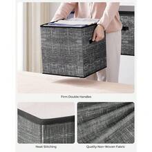 Storage Cubes, 13-Inch Non-Woven Fabric Bins With Double Handles, Set Of 6, Closet Organizers For Shelves, Foldable, For Clothes, Classic Black UROB033B01,13inchLx13inchWx13inchH,ClassicBlack - 經典黑色 - 查看 6