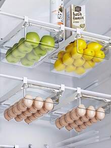1pc Refrigerator Hanging Storage Drawer - Transparent, Plastic Storage Box, Suitable For Fruits & Vegetables, Kitchen Accessories - Multicolor - View 13