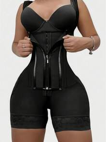 Este sexy body para mujer, diseñado para moldear y realzar las caderas, está confeccionado con tela de alta resistencia. Ofrece control de abdomen, diseño sin espalda y un sujetador incorporado para realzar la figura. - Negro - Ver 2