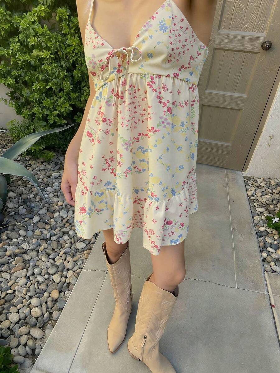 Đầm hè nữ kiểu dáng bohemian in họa tiết, dây mảnh, thiết kế cắt 3D tôn dáng, thích hợp cho kỳ nghỉ biển, đám cưới, tiệc tùng, lễ hội âm nhạc, thanh lịch. - Nhiều màu - Xem 1