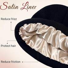 NPQQUAN Unisex Beanie Hats For Men Women Winter Knit Beanies - Black+Red - View 3