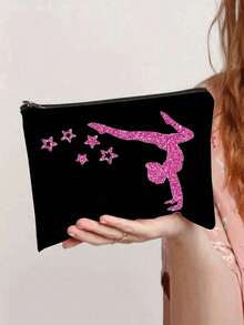 Gymnastics Themed Shiny Gymnast Design Cosmetic Bag - Zipper Closure, Ideal Gift For Gymnasts, Gymnastics Accessory | Shiny Name | Zipper Pouch, Gymnastics Bag, Birthday Gift, Valentine's Day Gift - Multicolor - View 15