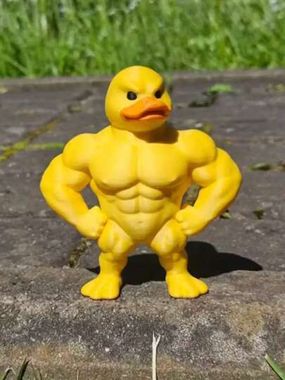 Estátua de Pato Musculoso - Decoração de Mesa Fofa e Exclusiva, Ideal para Ambientes Internos e Externos, Feita de Plástico Resistente, Sem Necessidade de Eletricidade, Presente Perfeito para Amigos e Colegas, Decoração para Casa