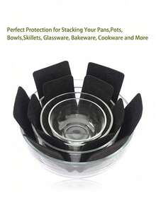 6pcs/3pcs/9pcs/12pcs Modern Non-Woven Fabric Pot Holders, Felt Pot Pads, Kitchen Supplies - Black - View 3