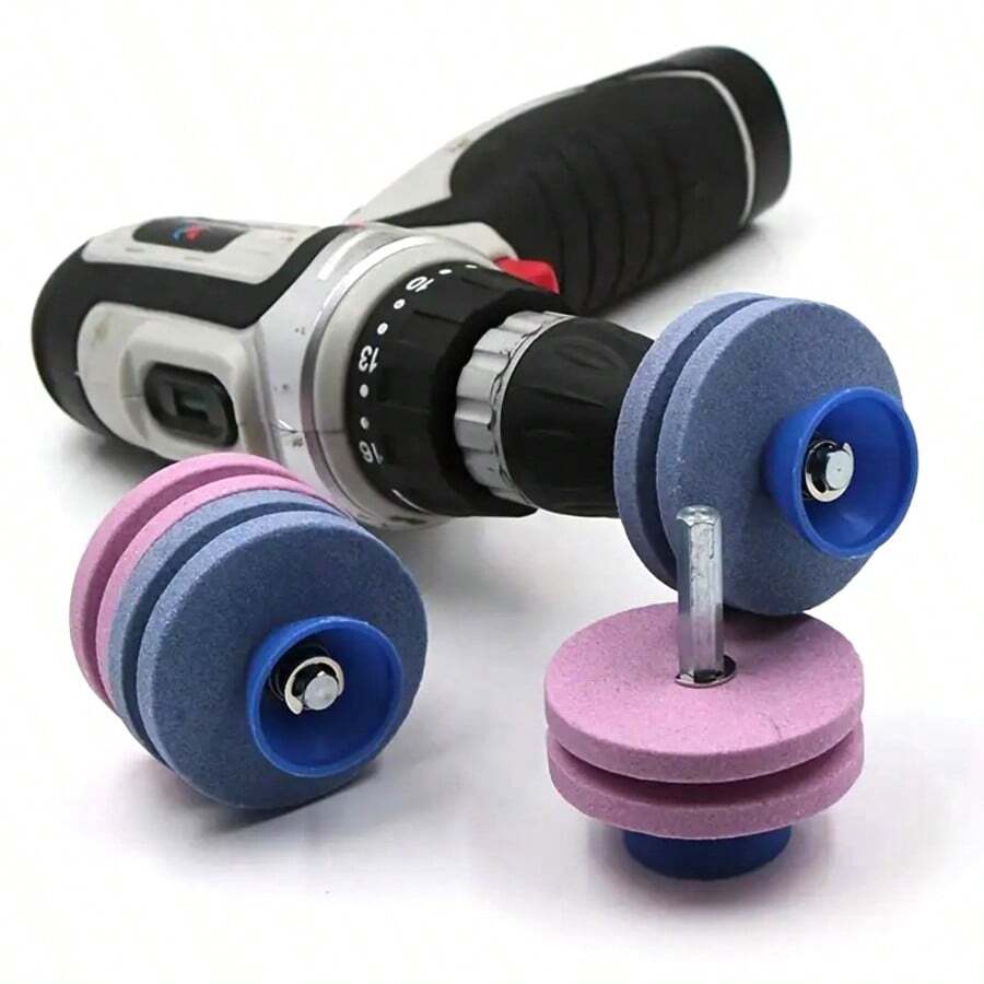 1件/2件/4件装割草机刀片磨刀器，工业磨头，砂轮，磨刀石，割草机刀片磨刀器配件 - 霧霾藍 - 查看 1