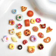 50Pcs Mixed Resin Food Nail Charms 3D Biscuit Donut Nail Art Charms Colorful Mini Bear Nail Art Accessories Designs FSandsswich Ice Cream Flat Nail Supplies For Women Manicure DIY Decorations,Multicolored - 多彩的 - 查看 4