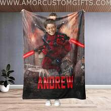 Personalized Deadpool Photo Blanket  Custom Name Erhero Fce Blanket - 款式 - 查看 1