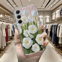 Adecuado para fundas de teléfono  Galaxy Nuevas A5, A3, A02, A34, A13, A14, A32, A24, A12, A50, A54, A70, A73, A55s NOTE 10F12 M10S Funda protectora de gel suave transparente ultrafina con diseño de flores de pintura al óleo, océano, estrella y mariposa, patrón creativo simple 1626 - Multicolor - Ver 6