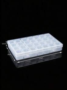 1pc 28/56 Slots Transparent Plastic Storage Box, Multi-Color Multi-Function Tool Box, Diamond Painting Tool Storage Box, Manicure Jewelry & Accessories Storage Box, Embroidery Beads Storage Box, DIY Craft Small Items Storage Box, Rhinestone Storage Box, Medicine Storage Box, Valentine's Day/Back To School Gift - Multicolor - View 9