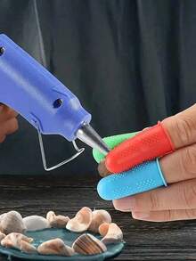 3pcs Silicone Finger Protectors, Finger Protectors, Finger Protectors Hot Glue, Silicone Thimble, Hot Glue Finger Protectors, Fingers Tip Pads Grips Money Counting Collating Writing Sorting Task Hot Glue And Sport Games (Blue) - 藍色 - 查看 3