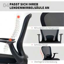 Height-Adjustable Office Chair With Adjustable Footrest And Lumbar Support, 62 X 59 X 119 Cm, Black - Black - View 7