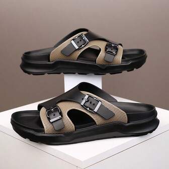 Pantuflas ligeras, cómodas y antideslizantes de moda para hombres, aptas para uso tanto en interiores como en exteriores