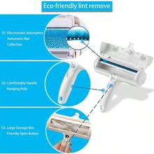 Quitapelos y Rodillos para Mascotas, Cepillo de Limpieza Removedor de Pelaje para Gatos y Perros, Lavable y Reutilizable Depilacin Eliminador de Pelo de Perro, para Alfombras, Ropa y Sof - Azul - Ver 5