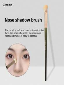 GECOMO Angled Flat Top Nose Contour Brush, Concealer Shading Brush, Long Handle Nose Shadow Blending Brush, Makeup Brush Wholesale