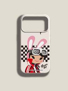 Paul Frank 授权硅胶手机壳，全方位防震保护，带摄像头保护盖，太阳镜兔子格子旗图案，全新设计，兼容 13/14/15/16/17 Pro Max - 彩色 - 查看 2