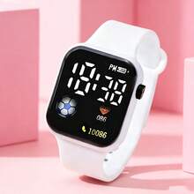 1pc Unisex Fashion Football Heart Pattern Silicone Electronic Watch, Displays Time & Date, Suitable As Christmas, Birthday Gift Or Daily Use, Comes With 1 Storage Box - Multicolor - View 5