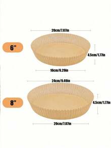 100/200片装一次性空气炸锅衬垫，圆形空气炸锅烘焙纸垫，适用于炸篮、烤盘、烤箱配件、烹饪工具、厨房用品、厨房小工具 - 彩色 - 查看 5