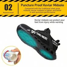 (Local Shipment) Steel Toe Black Work Shoes All-Season,Indestructible Lightweight Working Sneakers Black,Puncture-Proof & Smash-Resistant Design,Women's Work Shoes With Steel Toe Anti Smashing Anti Slip Work Shoes Women's Outdoor Sports Shoes Black,Puncture Proof Comfortable Indestructible Sneakers With Specialized Work Insole For Industry Construction Warehouse,Comfortable Work Shoe Sneakers,Steel Toe Shoes Womens Lightweight Safety Shoes Black,Unisex Steel Toe Safety Sneakers For Men And Women, Lightweight & Anti-Slip Work Trainers With Air Cushion, Lightweight Breathable Construction Industrial Work Safety Sneakers – Unisex Steel Toe Safety Sneakers For Men And Women, Lightweight & Anti-Slip Work Trainers With Air Cushion,  Fashionable All-Season Shoes For Warehouse, Outdoor, Restaurant, Delivery & Training Use - Black - View 3