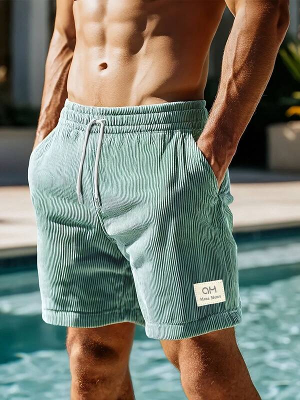 男士时尚高端灯芯绒短裤，适合旅行和海滩度假，休闲舒适，时尚口袋设计，夏季休闲抽绳腰带时尚健身短裤，户外徒步、网球、篮球、排球、足球等运动皆宜，是馈赠佳品。