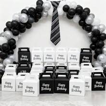 12 Pack Black Party Favor Boxes (7x3.5x6.6 Inch) - Goodie Gift Boxes For Birthday, Wedding, Ba By Shower,1Count(Packof12),BLACK - Black - 查看 6