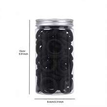 200/100/50/20pcs Set Solid Color Hair Ties, Simple Yet Elegant: Black Elastic Hair Ties, Suitable For Daily Fashion Matching. Designed For Various Hair Types, Providing Comfortable Non-Slip Fixing Effect. Easy To Handle Ponytails, Buns, And Braids. Head Accessories Elastic Band - Black - View 15