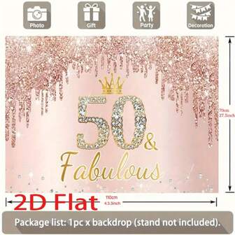 1 50th Birthday Party Banner Background Cloth-Shiny Diamonds And Pearls Design, Black And White Theme Decoration Indoor And Outdoor Photo Booths, Garden Parties And Milestone Celebrations, Birthday Party Decoration, Luxurious Atmosphere.