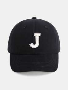 1顶个性化珍珠水钻字母儿童棒球帽（A-Z字母） - 适合1-5岁儿童，可调节帽檐儿童休闲帽 - 黑色 - 查看 31